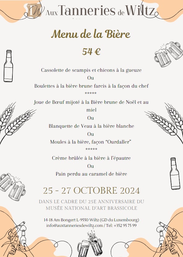 Menu de la Bière