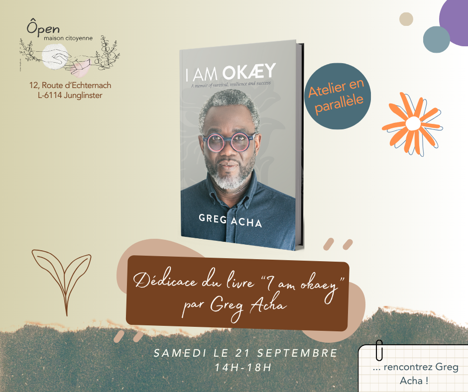 Dédicace du livre de Greg Asha "I am Okaey" avec un atelier sur l'épuisement