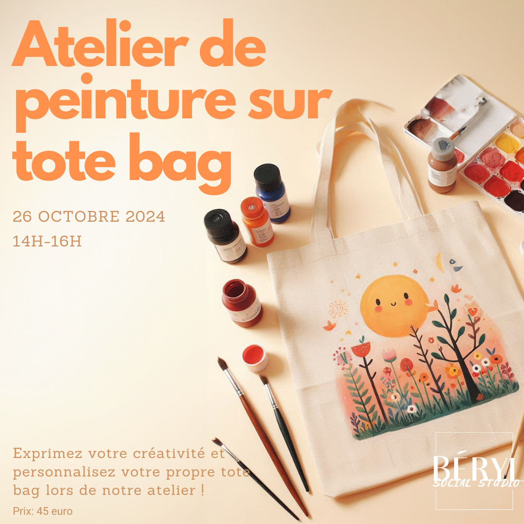 Atelier de Peinture sur Tote Bag