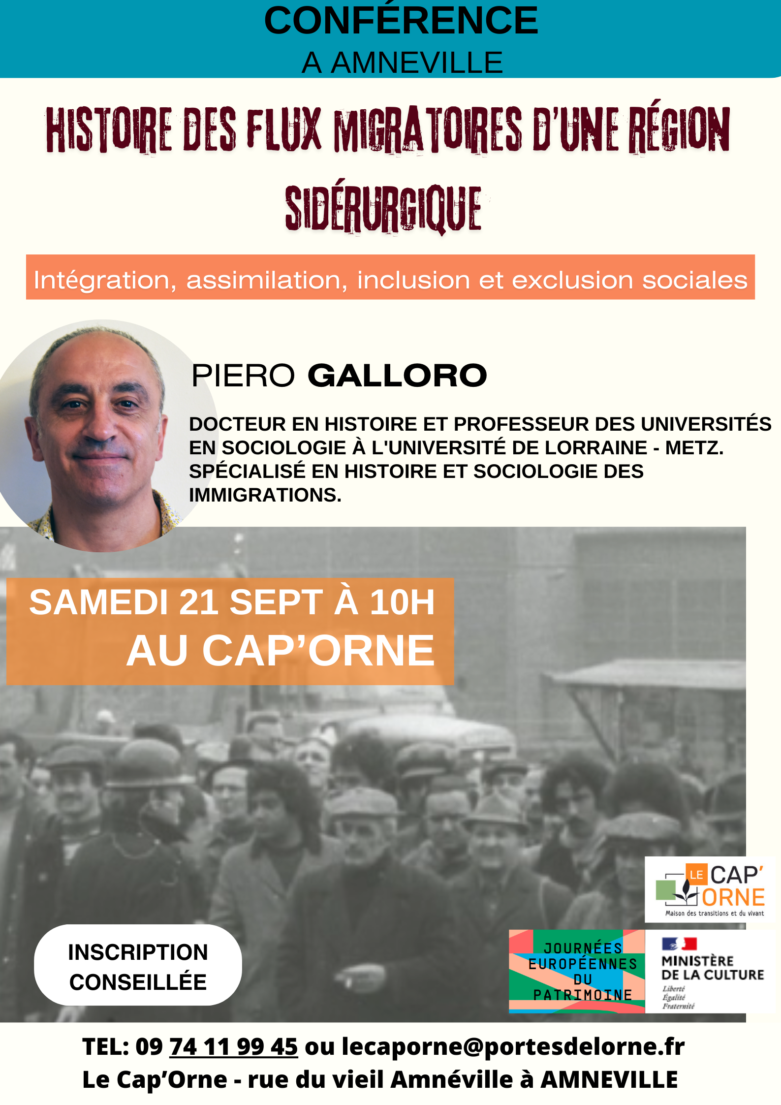 Conference by Piero Galloro "History and challenges of migratory flows in a steel region"