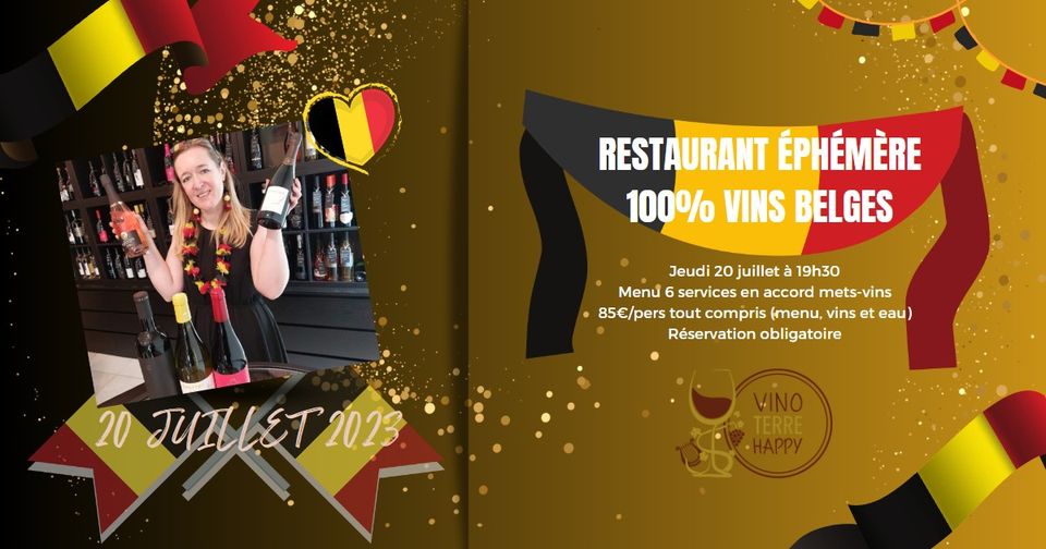 Restaurant éphémère 100% vins belges