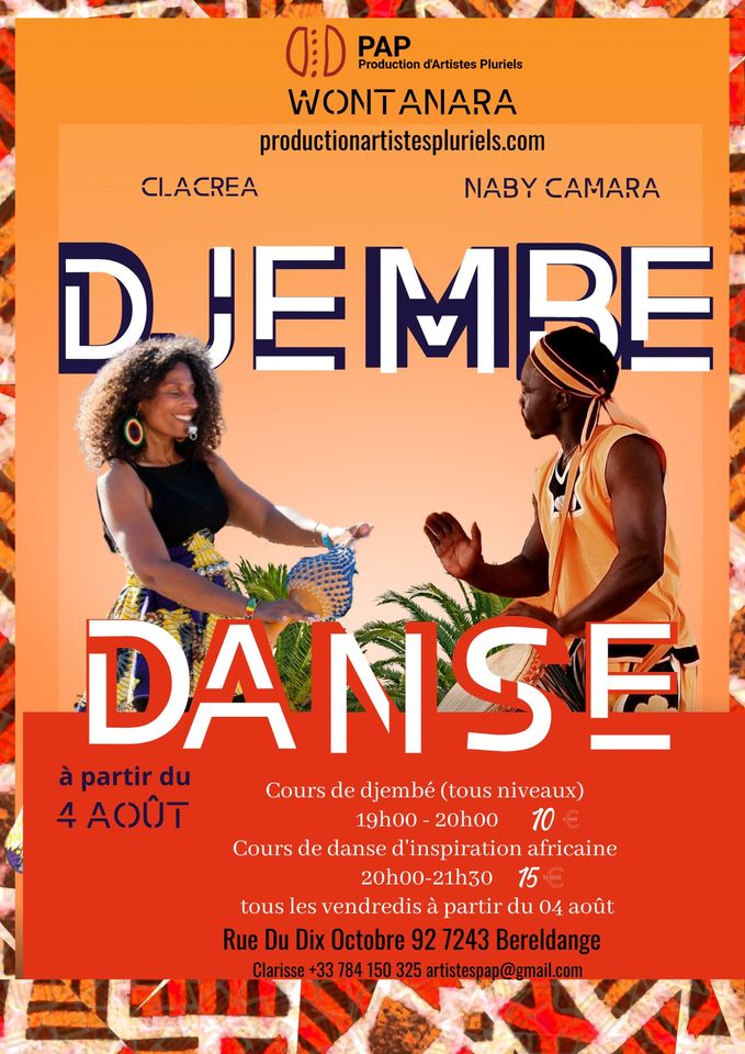 Cours de danse d'inspiration africaine et Cours de djembé