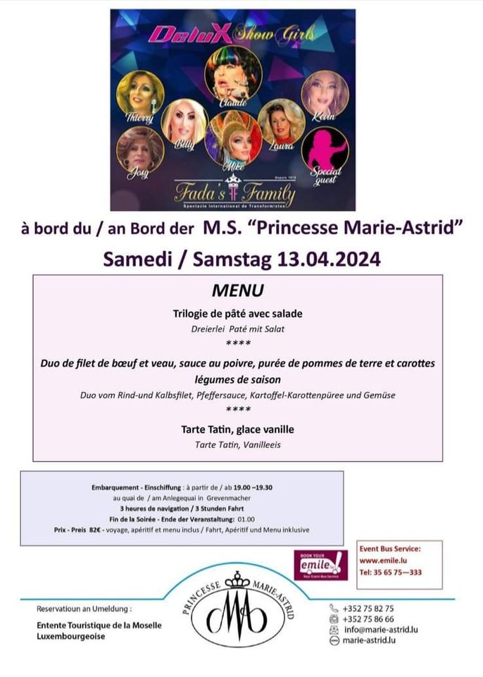 Spectacle Fada's Family - Bateau M.S. Princesse Marie-Astrid Grevenmacher |