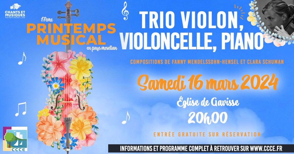 Trio violon, violoncelle, piano  17ème Printemps Musical