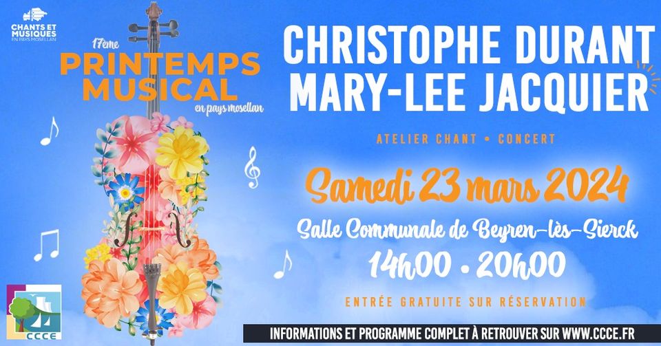 Christophe Durant et Mary-Lee Jacquier  17ème Printemps Musical |