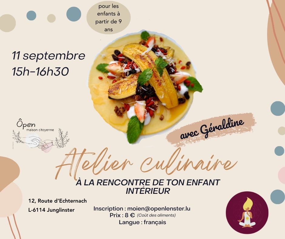 Atelier culinaire - A la découverte de ton enfant intérieur