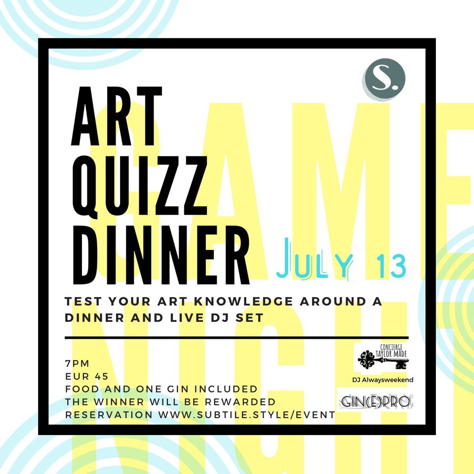 Art Quizz Dinner with DJ set