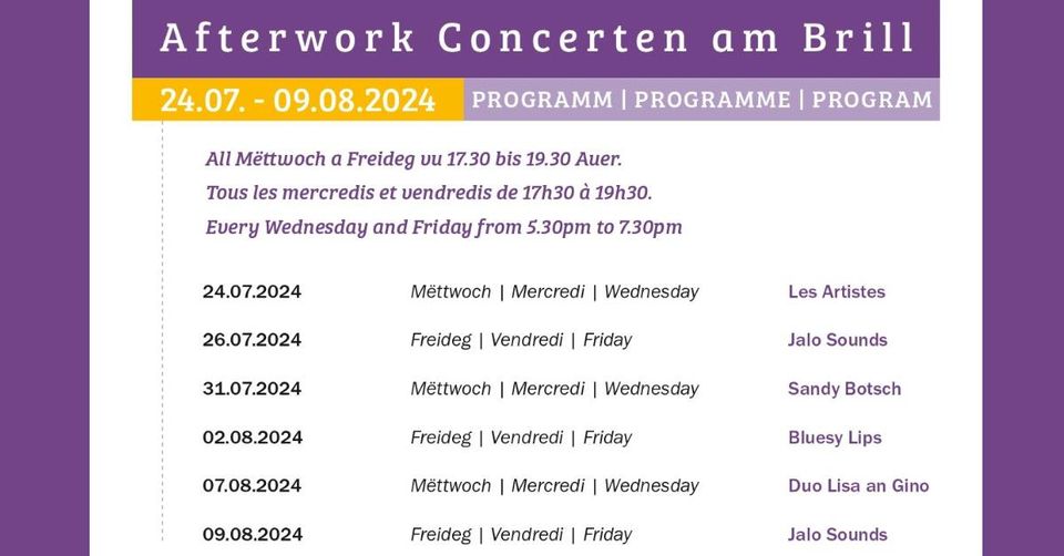 Afterwork Concerten am Park Brill