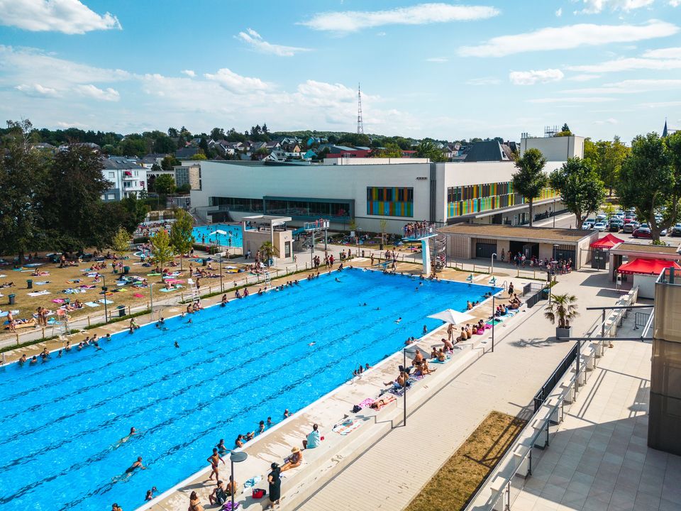 Night Swimming at the Outdoor Pool in Dudelange