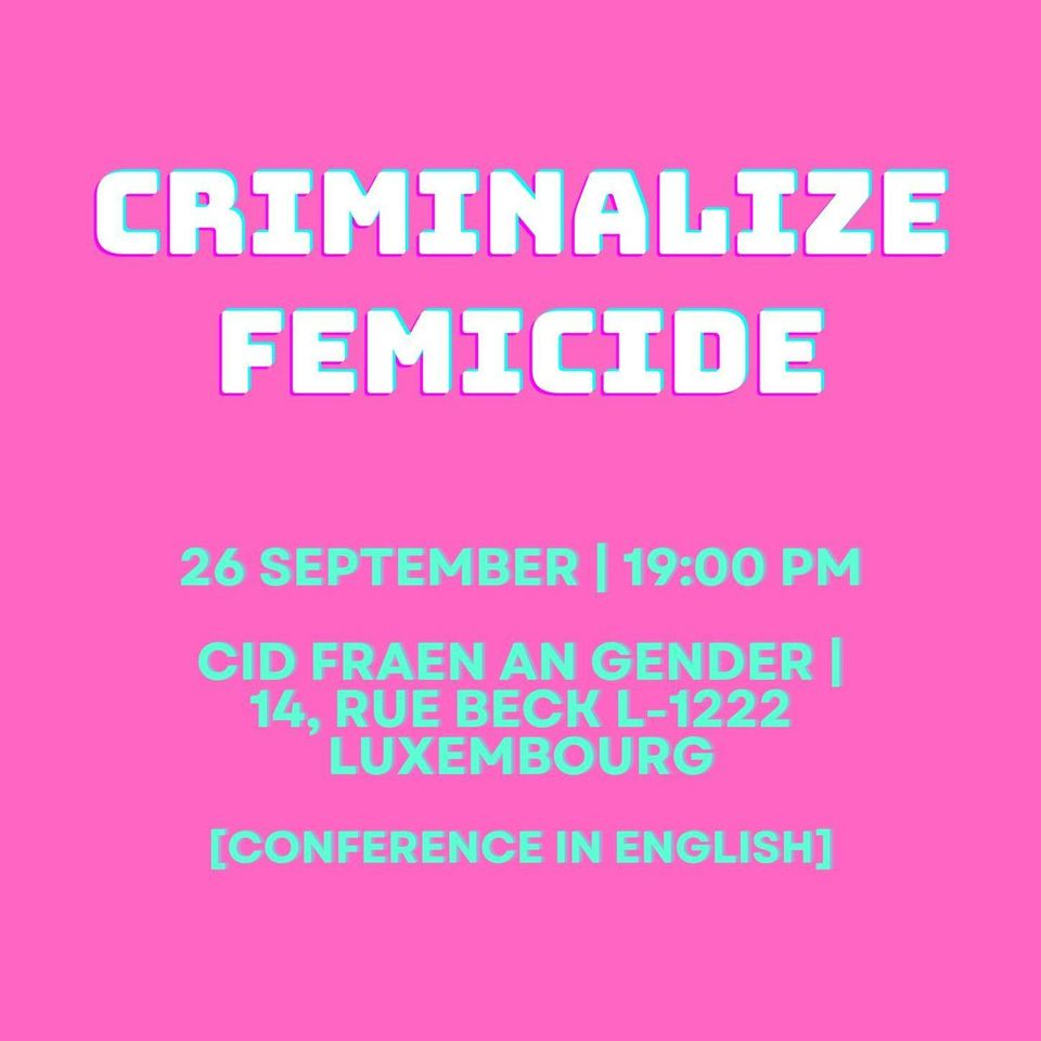 Criminaliser le Féminicide