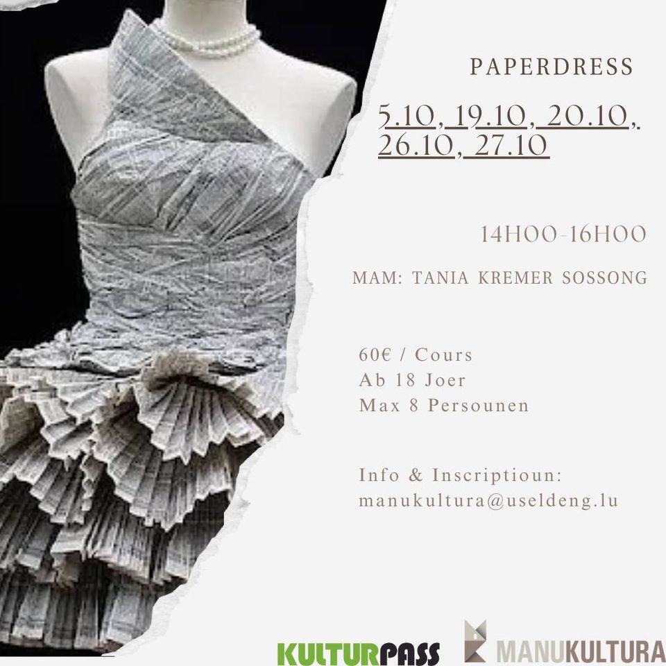 Atelier robe en papier