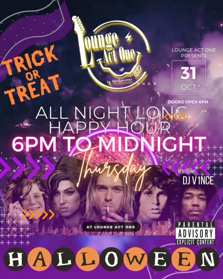 Happy Halloween Hour Lounge Act The original afterwork