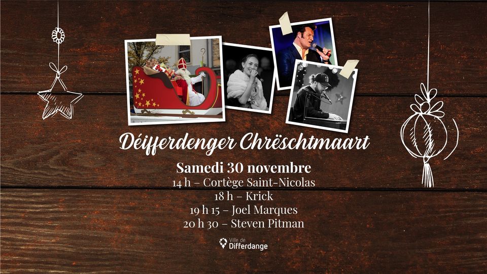 Differdange Christmas Market & Saint Nicholas Parade with Krick, Joel Marques, Steven Pitman