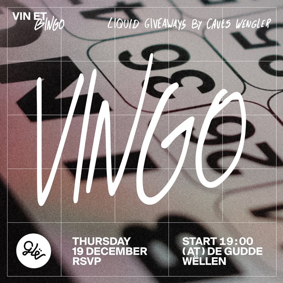 Vingo (wine and bingo) at De Gudde Wëllen