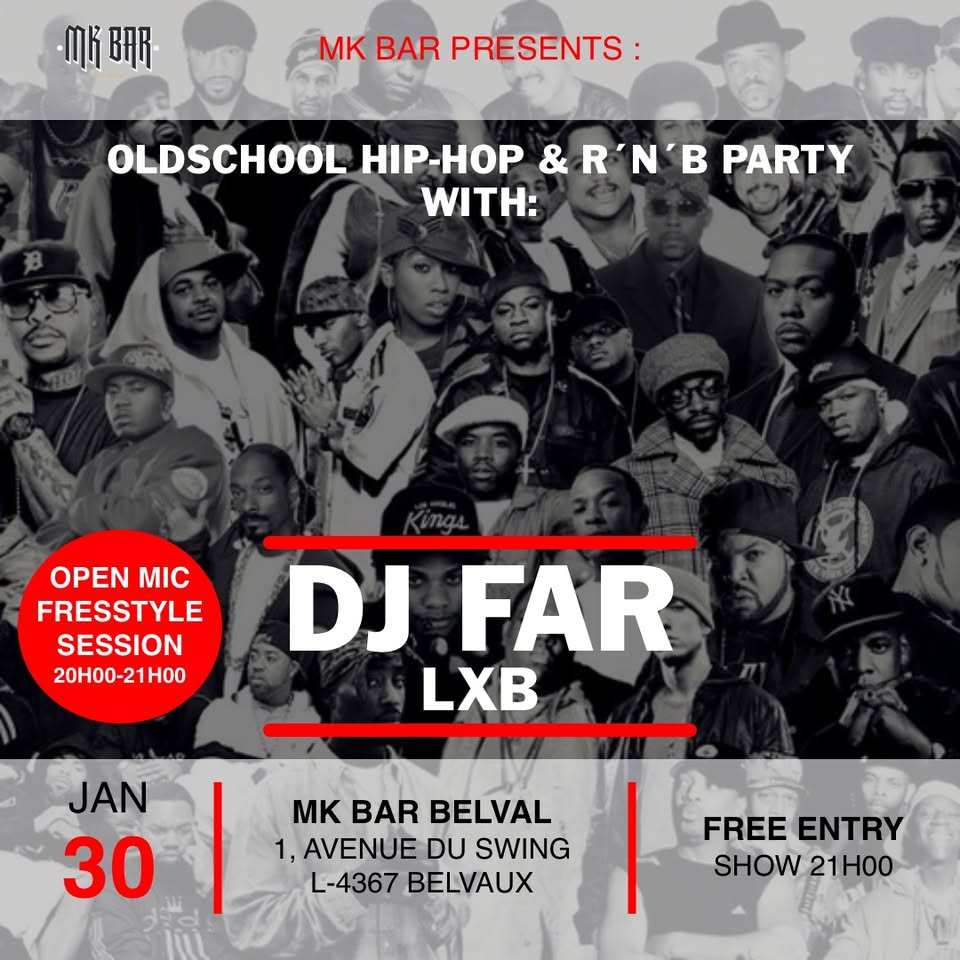 Fête Oldschool Hip-Hop & RnB avec DJ FAR LXB & session open mic freestyle