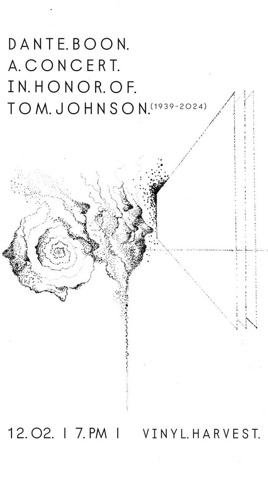 Dante Boon : Un concert en hommage à Tom Johnson (1939-2024)