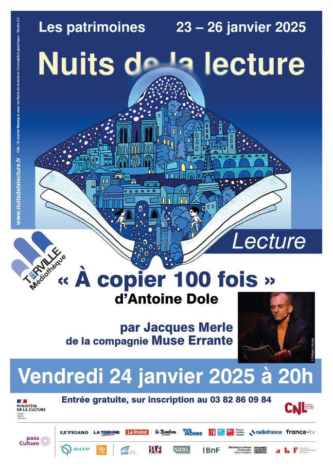 Reading of "A copier 100 fois" by Antoine Dole by Cie la Muse Errante