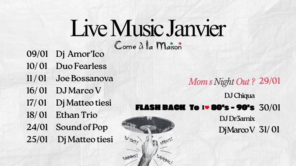 Musique Live Janvier