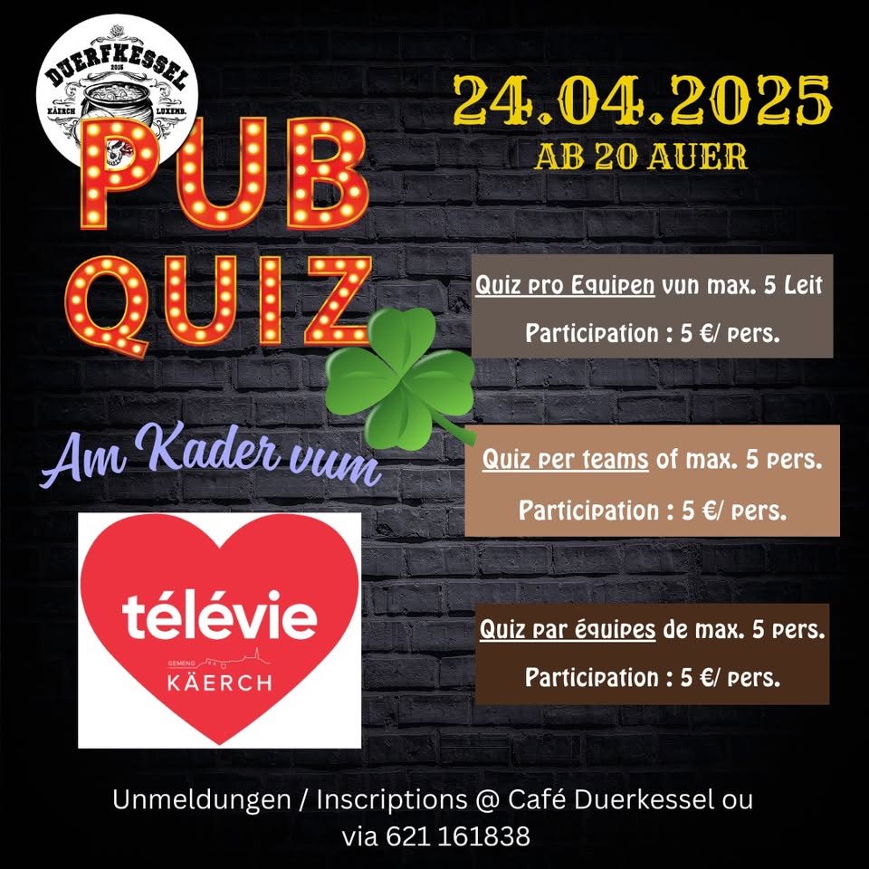 Soirée quiz dans le cadre de Televie à Kaerch