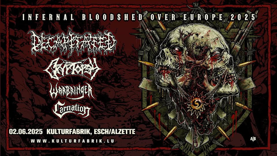 Decapitated + Cryptopsy + Warbringer + Carnation à Kulturfabrik, Esch Sur Alzette