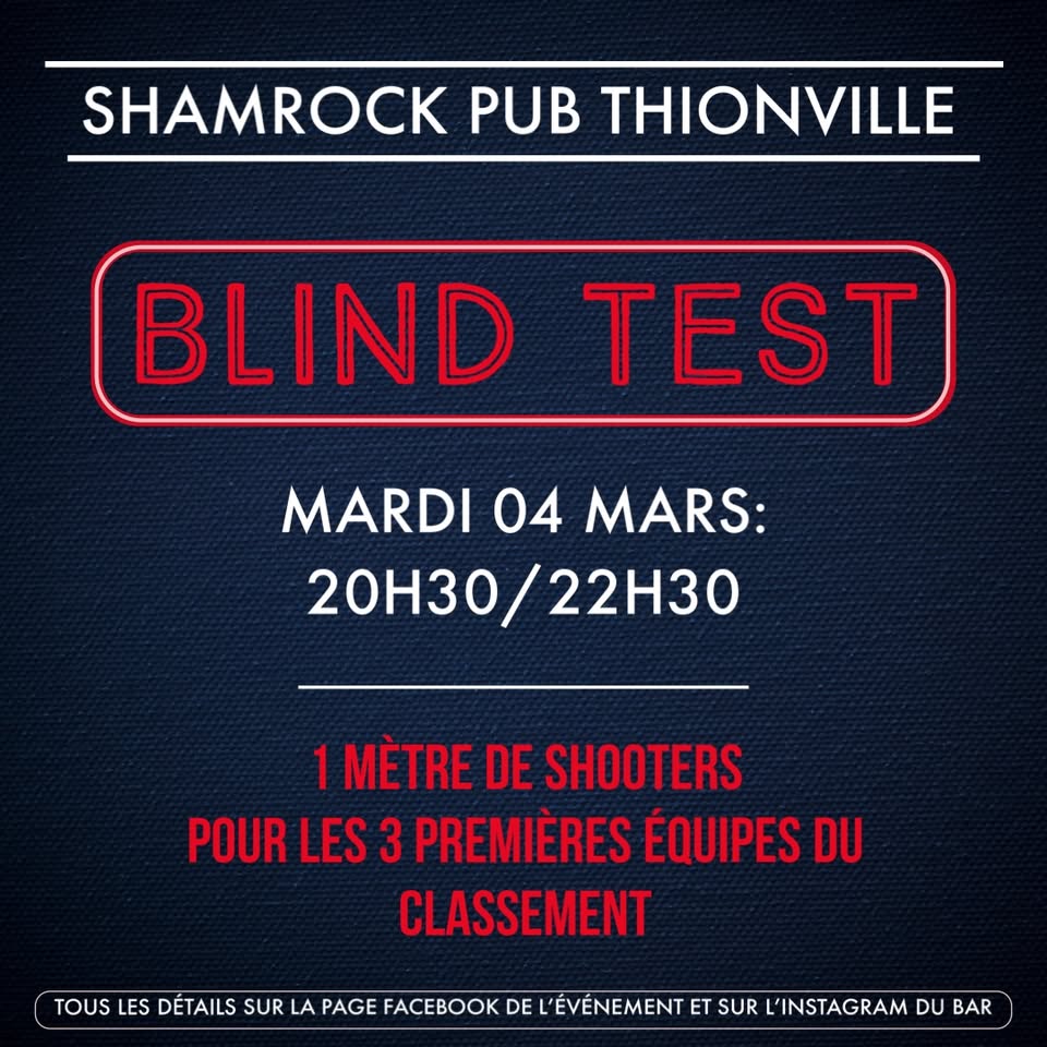 Blind Test Shamrock Pub Thionville