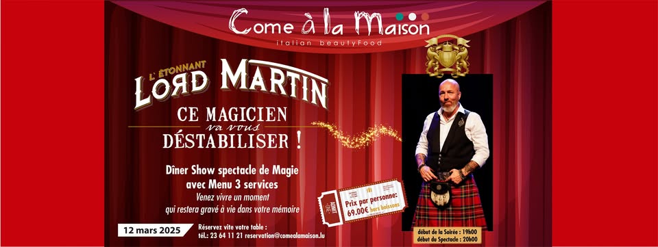 Dinner-Show with the Amazing Magician LORD MARTIN