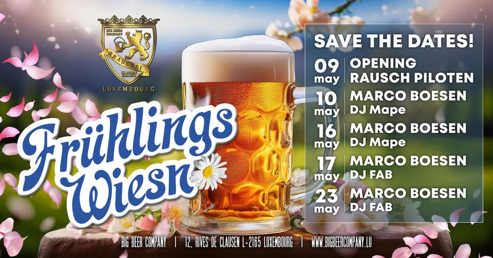 Frühlings Wiesn • Spring Oktoberfest • Musique en direct • Big Beer Company Luxembourg