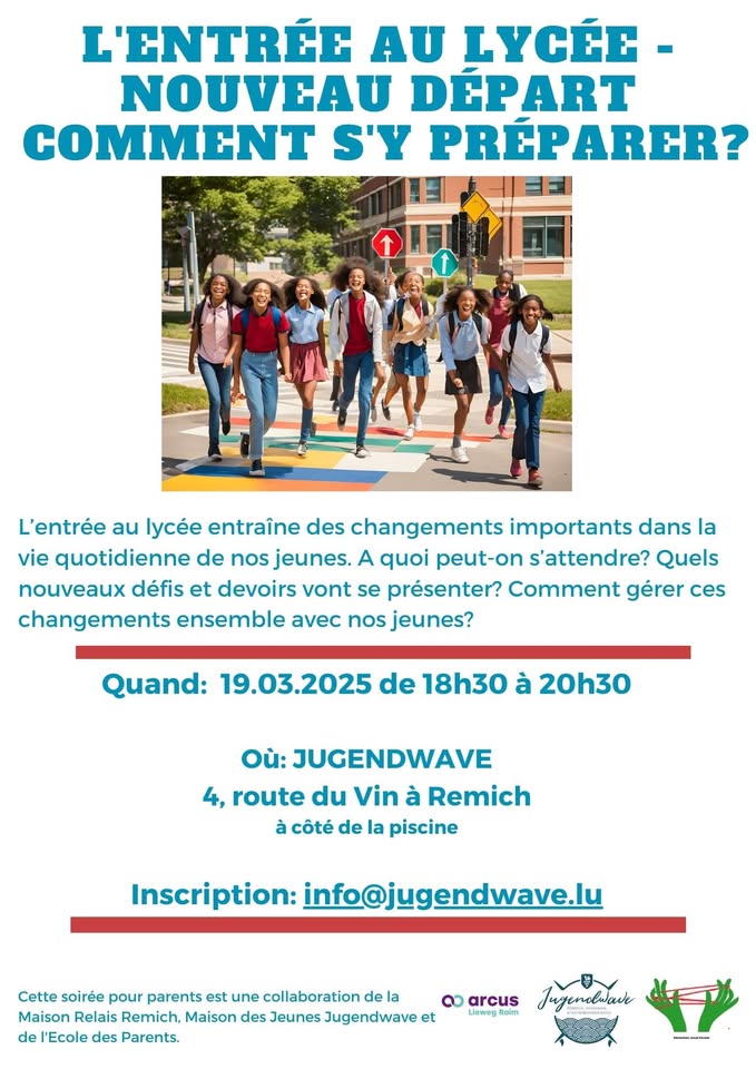 L'entrée au lycée - nouveau départ soirée d'information pour parents