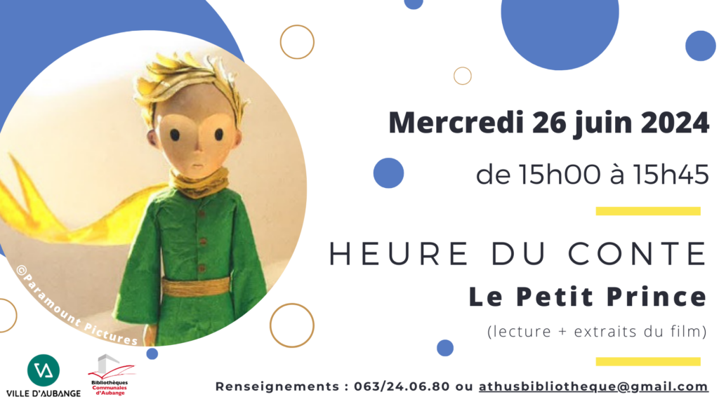 Heure du conte à la bibliothèque d'Athus  Le Petit prince