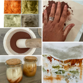 Ateliers Pigments et art des couleurs de la terre avec Martine federmeyer-gwynne