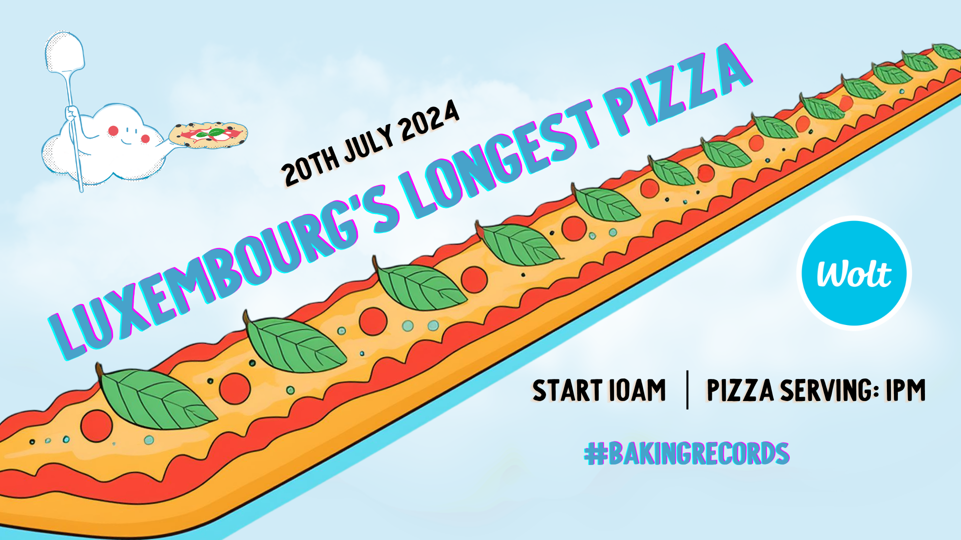 The longest pizza in Luxembourg - National record