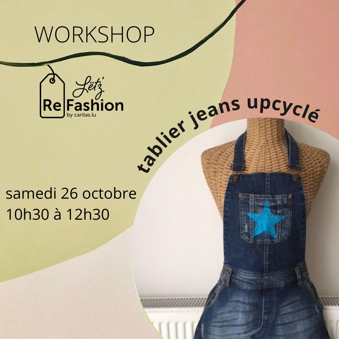 Atelier tablier jeans upcyclé