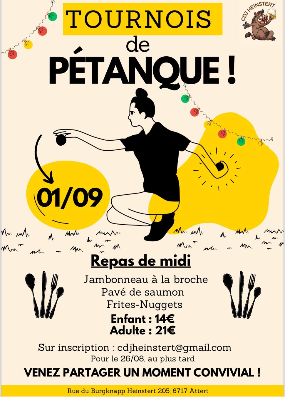 Tournoi de pétanque & repas