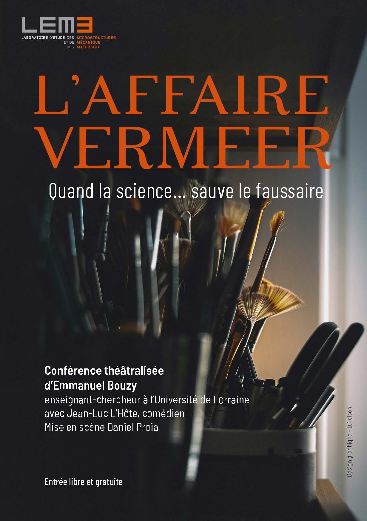 CONFÉRENCE SCIENTIFIQUE THÉÂTRALISÉE - L’AFFAIRE VERMEER