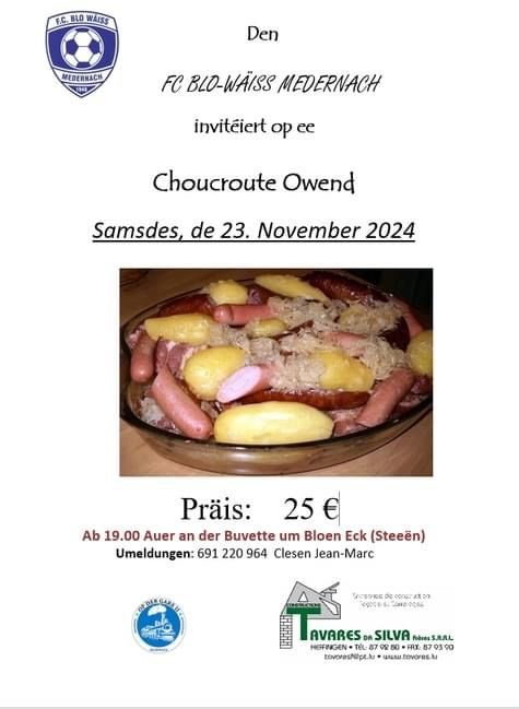 Choucroute Owend FC Blo-Wäiss Medernach