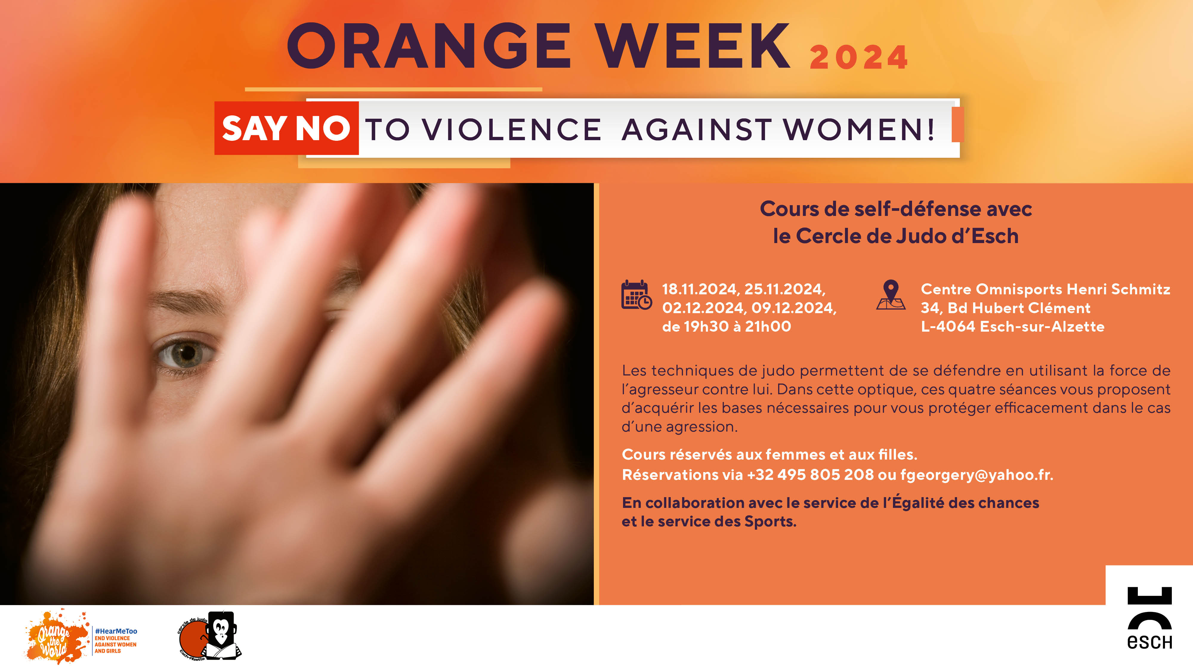 Orange Week 2024 – Learn the basics for self-defense with the Cercle de Judo Esch