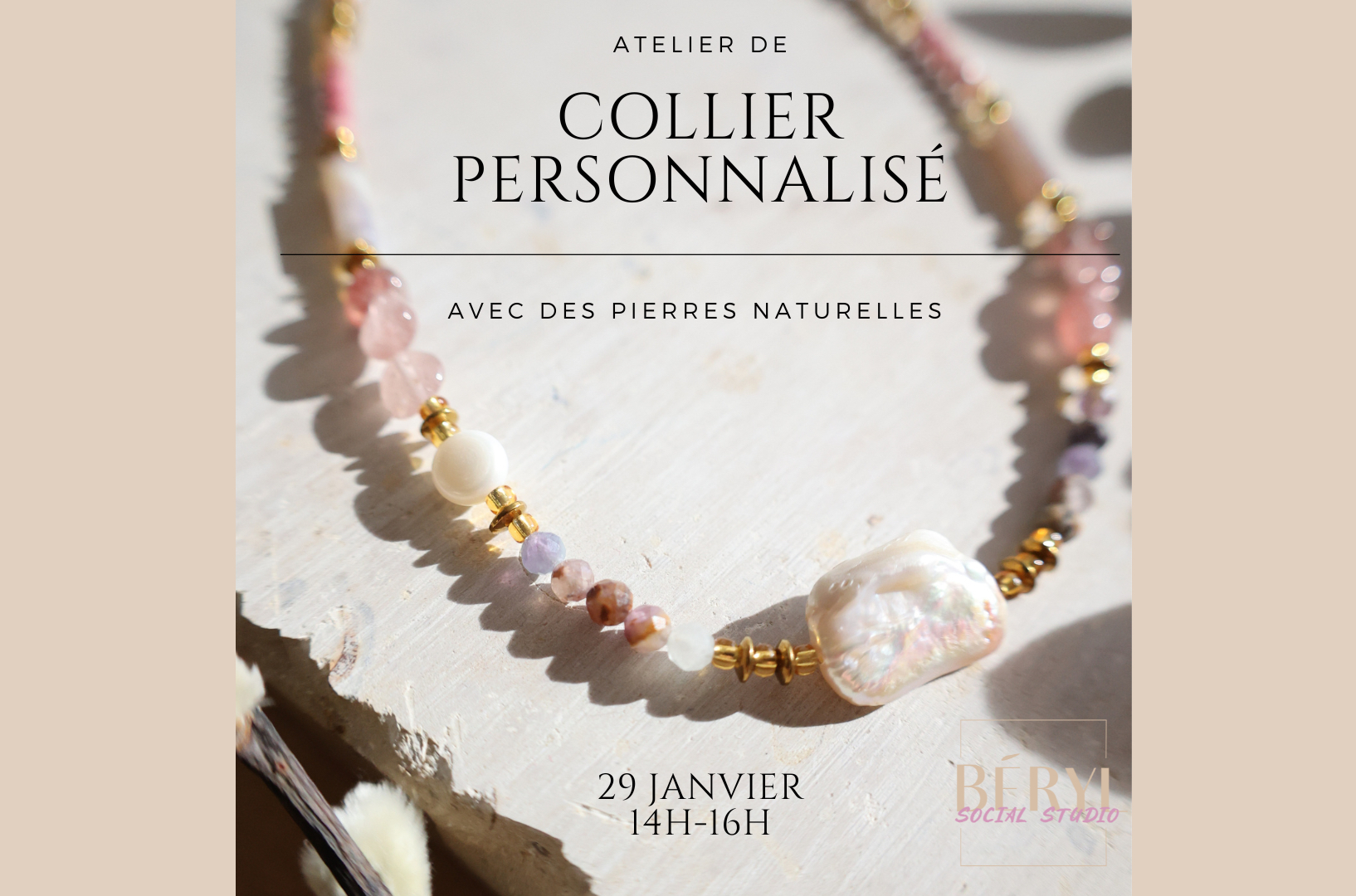 Atelier de collier personnalisé avec des pierres naturelles