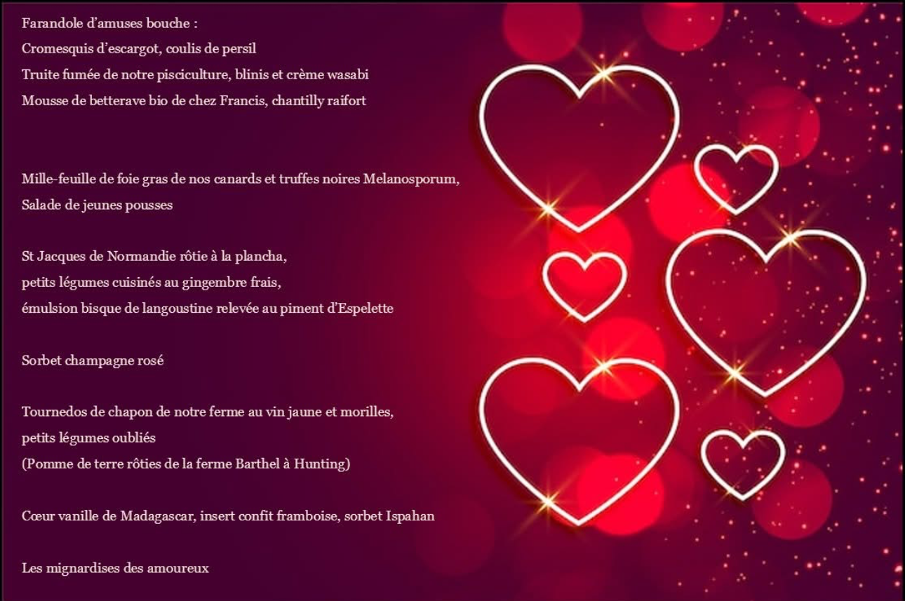 Menu Saint Valentin