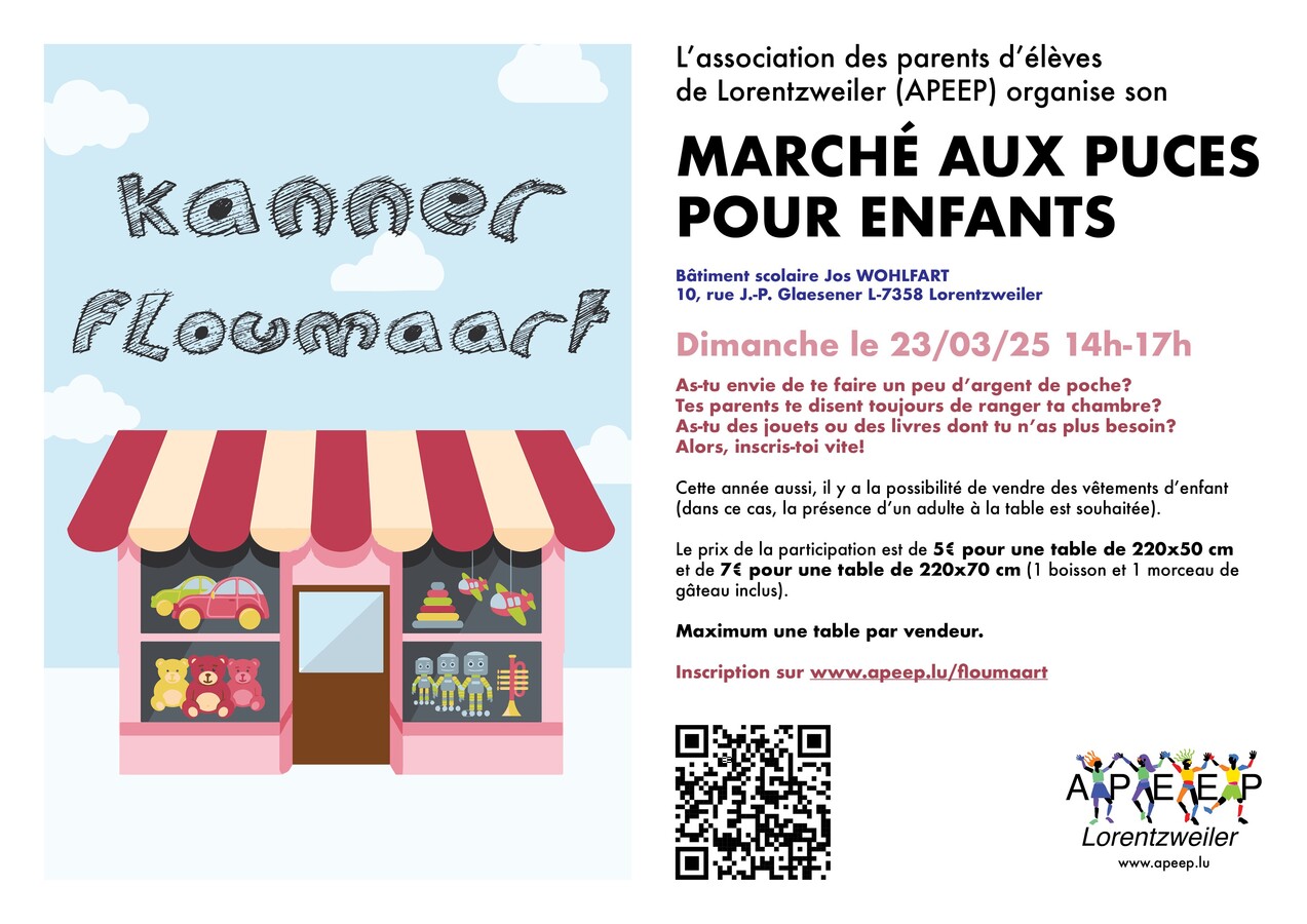 Kannerfloumaart - Marché aux puces pour enfants