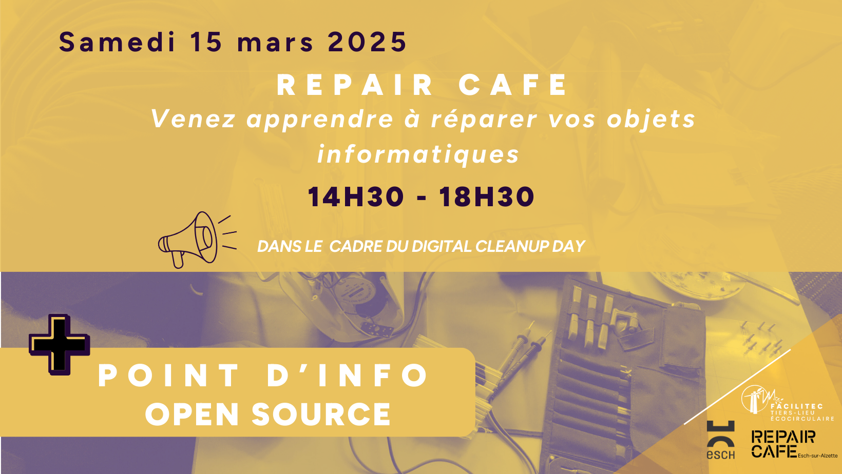 Repair Café sur le numérique et point d’information sur les logiciels Open Source